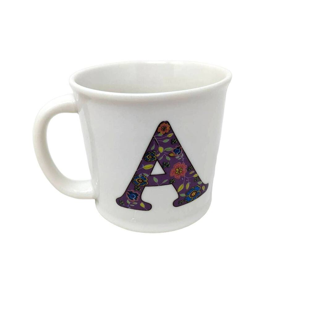 Natural Life "A"‎ Mug Purple Floral Pattern